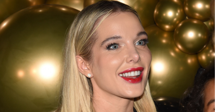 Helen Flanagan smiles as she looks towards the camera