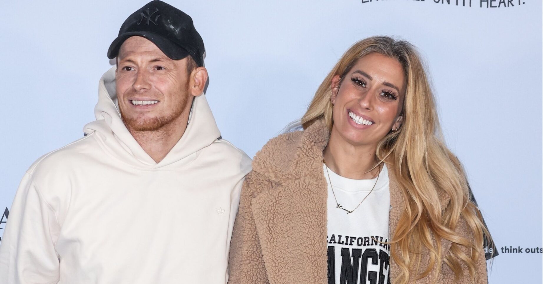Joe Swash and Stacey Solomon smiling