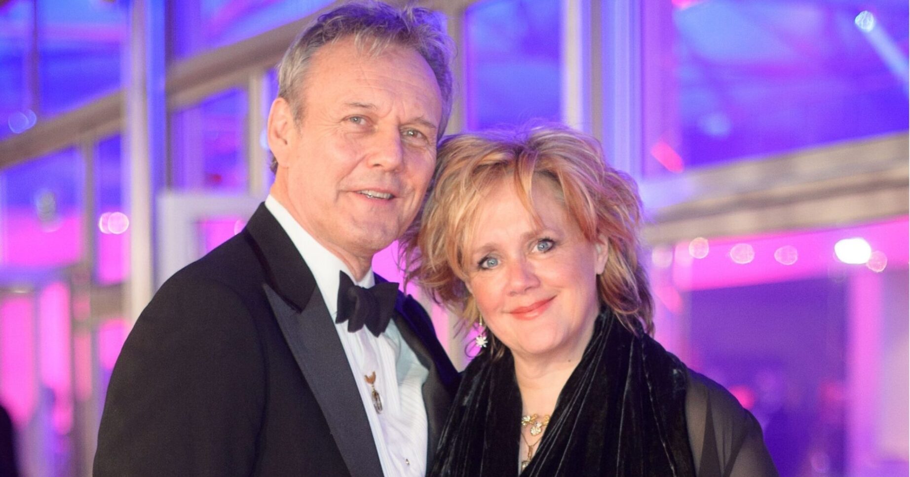 Anthony Head and Sarah Fisher smiling
