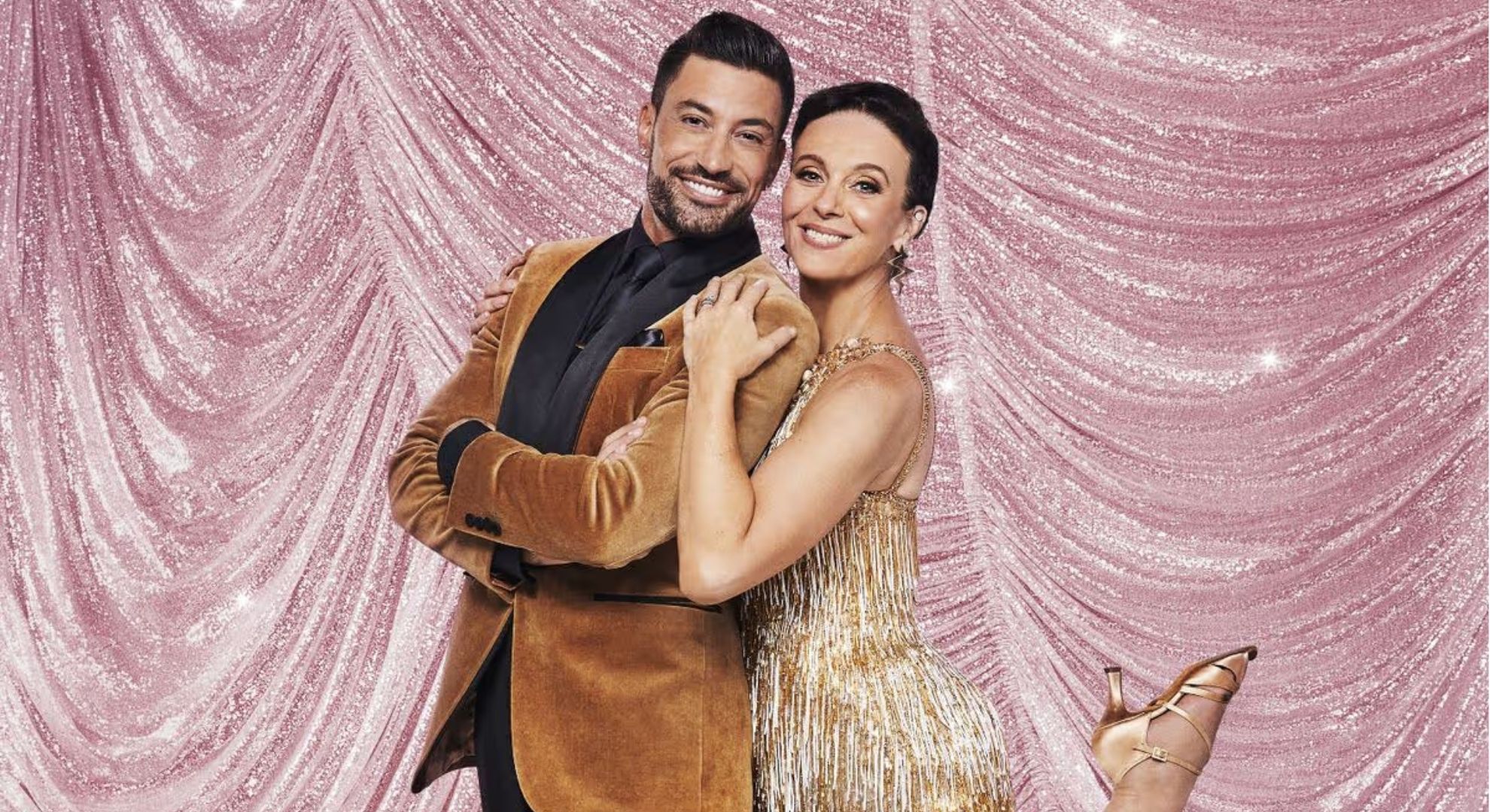 Giovanni Pernice and Amanda Abbington smiling