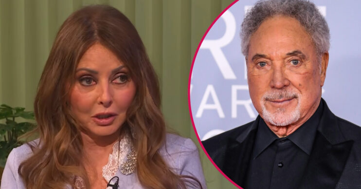 ED composite of Carol Vorderman on Channel 5 show and Tom Jones smiling at BRITs