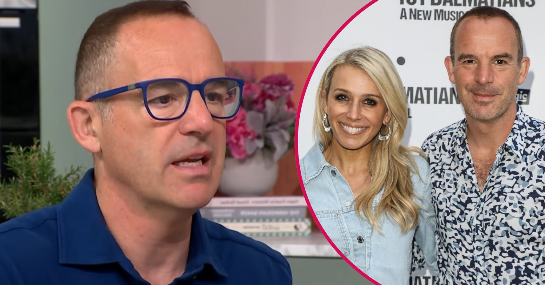 ED composite of Martin Lewis on This Morning and with his wife Lara