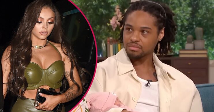 Jesy Nelson looking down/Zion Foster on This Morning