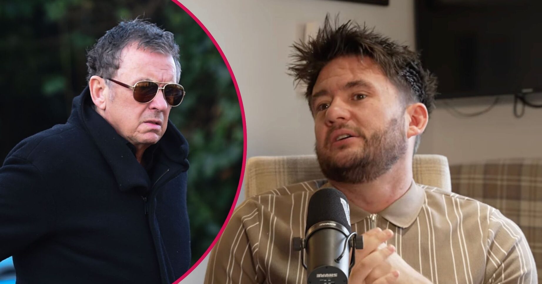 Shane Richie wearing sunglasses/Shane Nolan talking