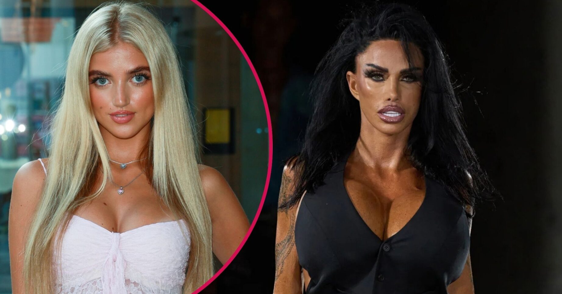 Katie Price walking in London Fashion Week/Princess Andre looking in front