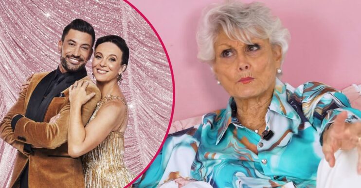 Angela Rippon talking/Giovanni Pernice and Amanda Abbington smiling