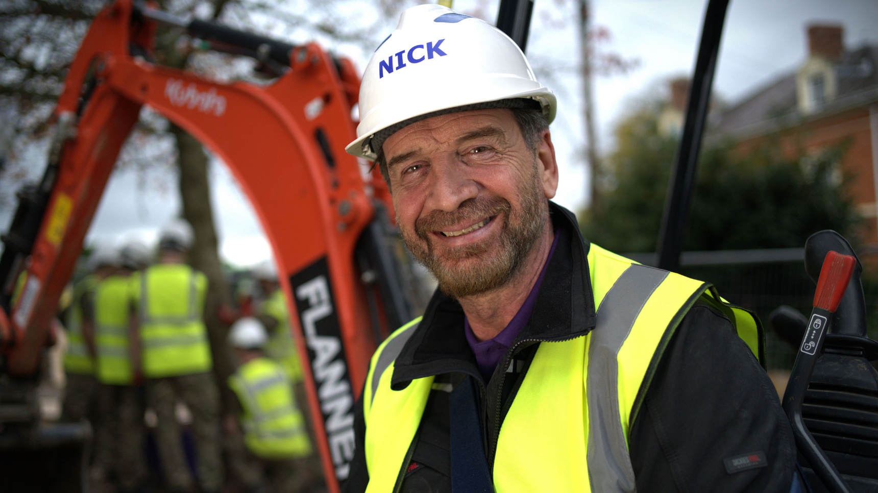 Nick Knowles in his white hard hat