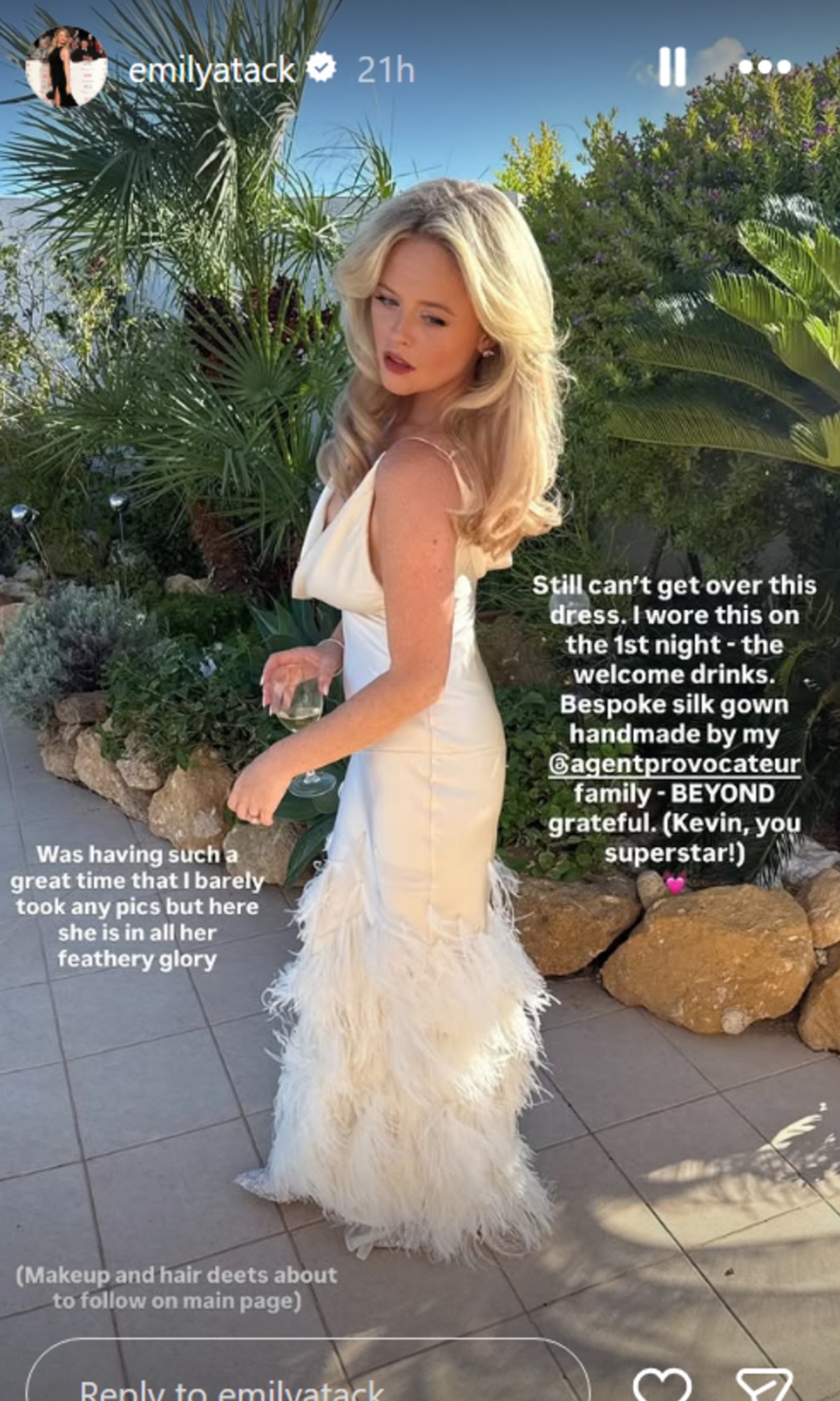 Emily Atack in third wedding dress look