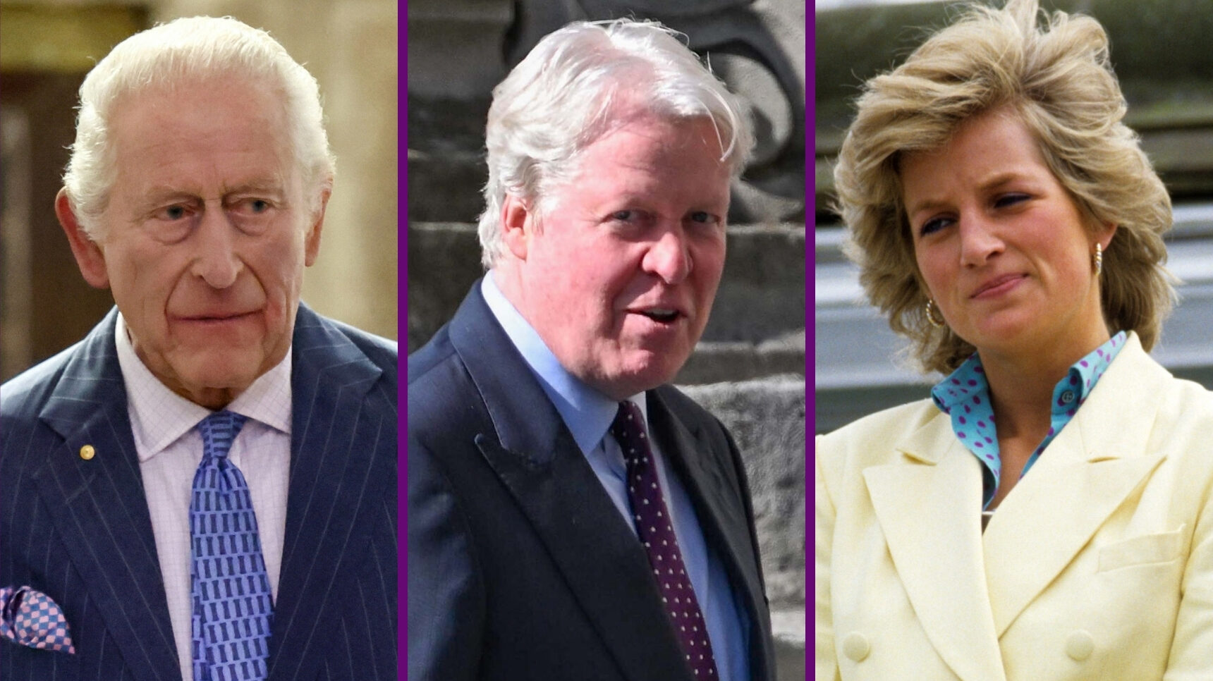 RI composite of King Charles, Princess Diana and her brother Earl Spencer