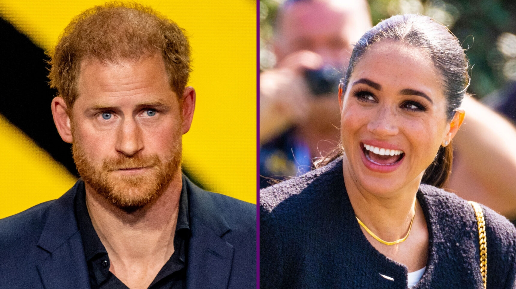 RI composite of Prince Harry and Meghan Markle during different events