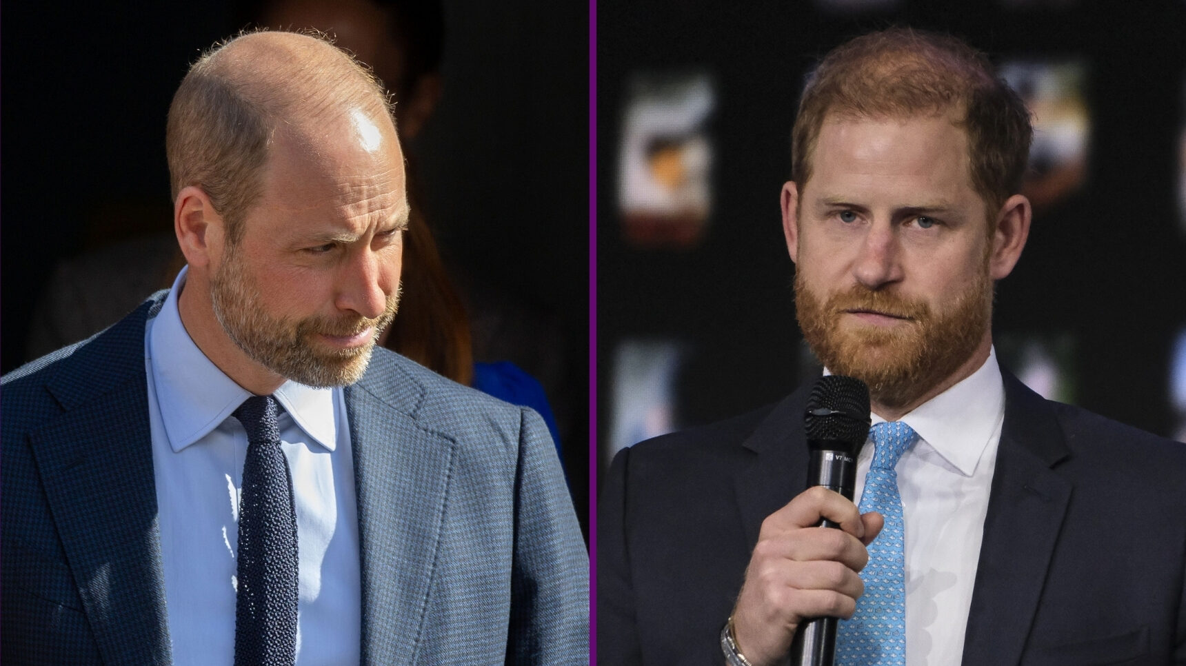 Prince William and Prince Harry at different events