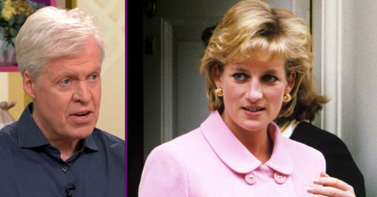 RI composite of Earl Spencer on Lorraine and Princess Diana in pink dress
