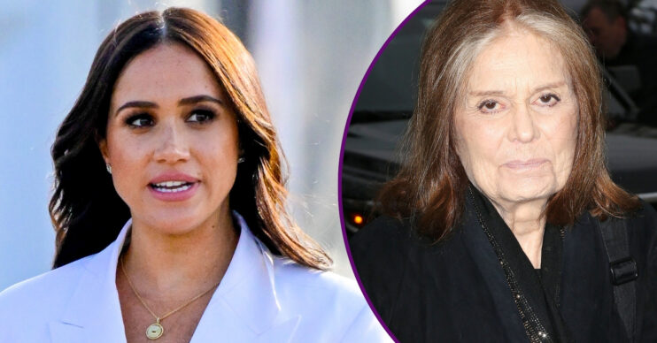 RI composite of Meghan Markle at Invictus Games and Gloria Steinem smiling