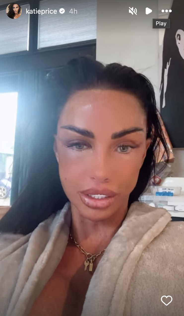 Katie Price in an Instagram story