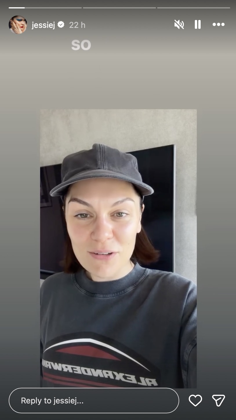 Jessie J talking on her Instagram Story 