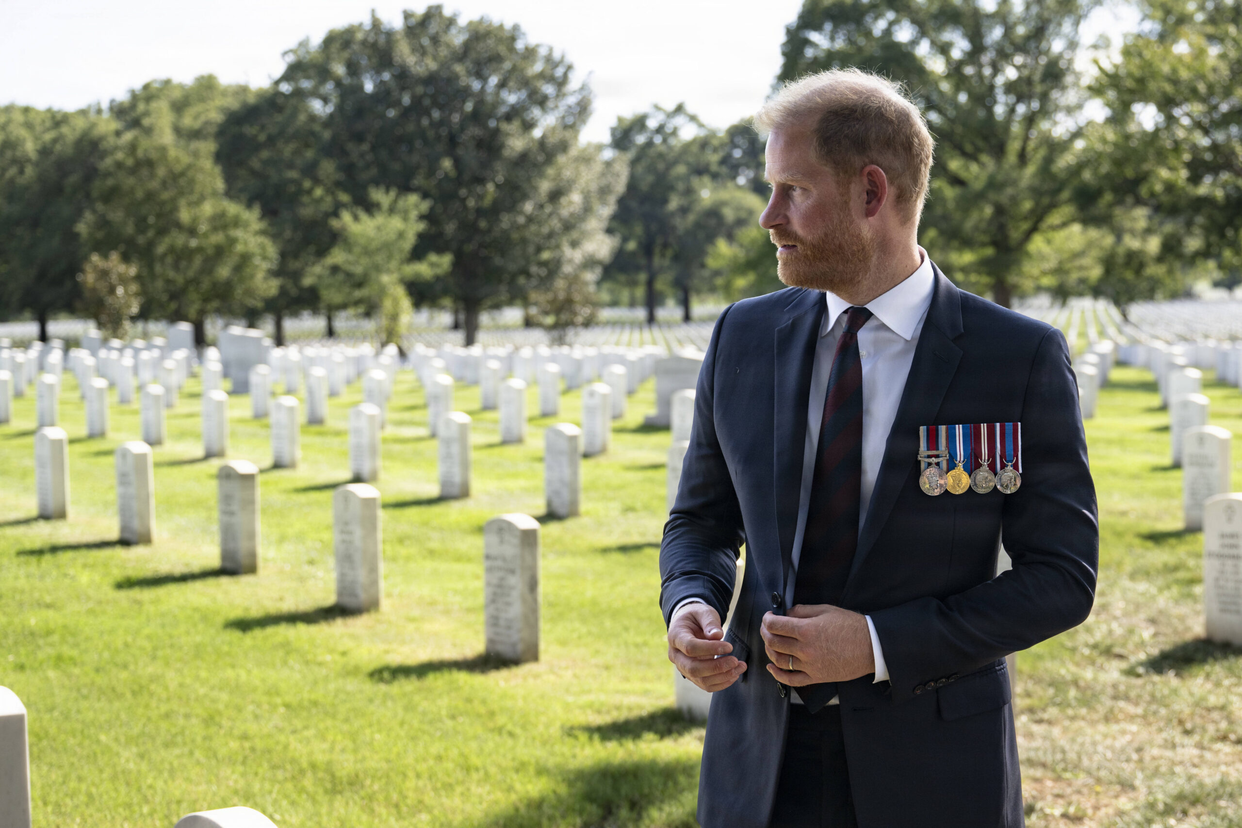 Prince Harry at a graveyard 