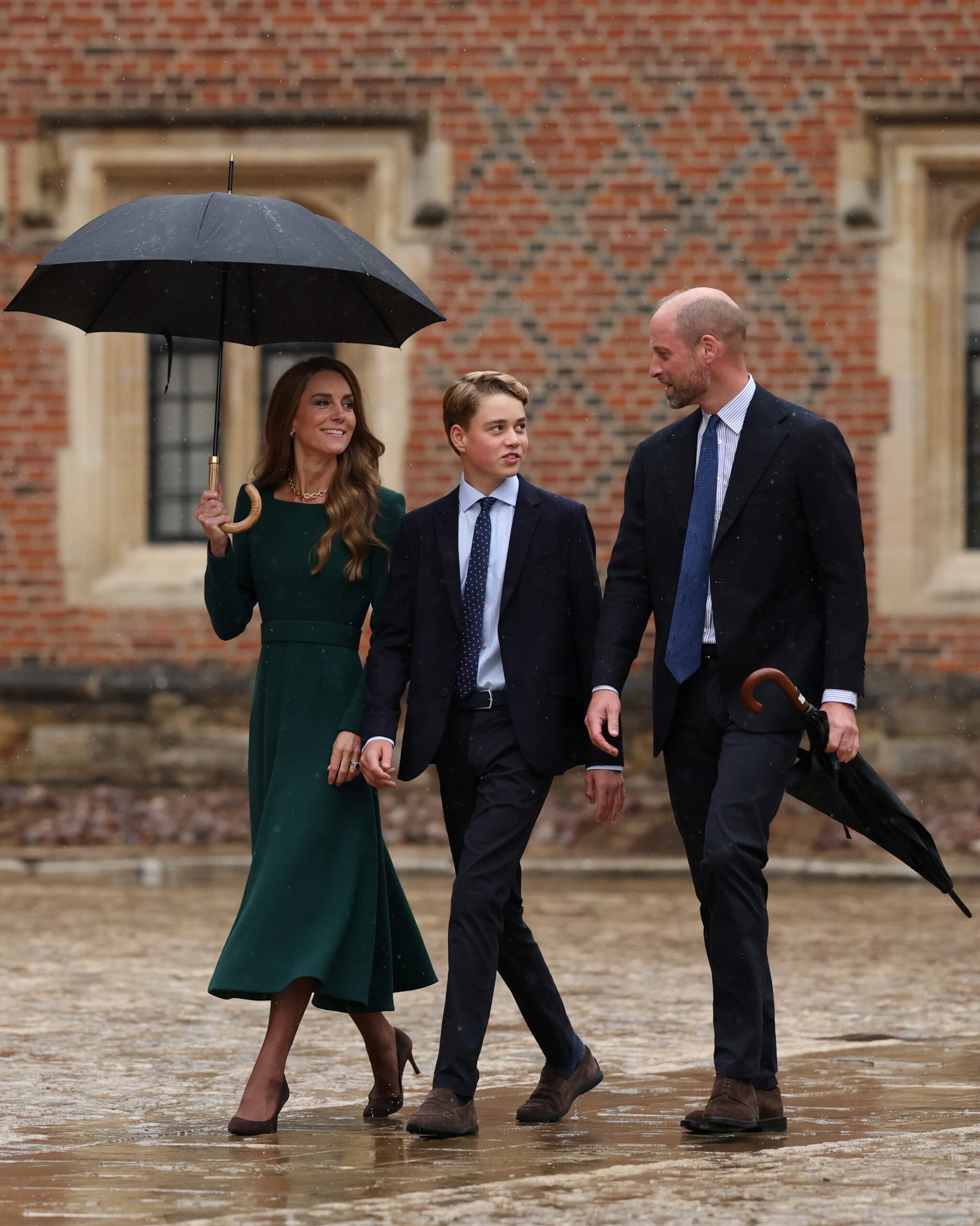 Kate Middleton, Prince George, and Prince William at Eton