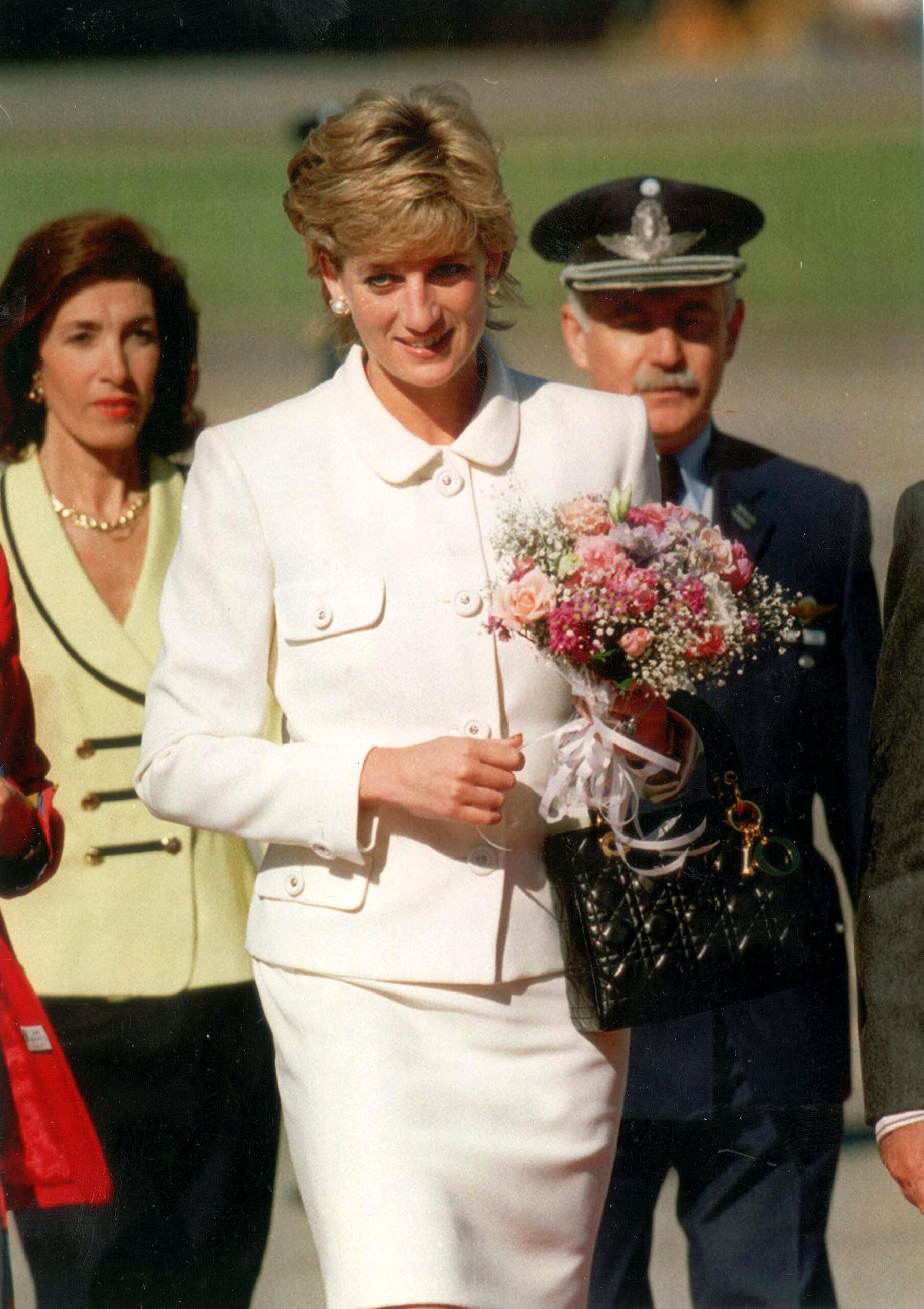 Princess Diana in white outfit