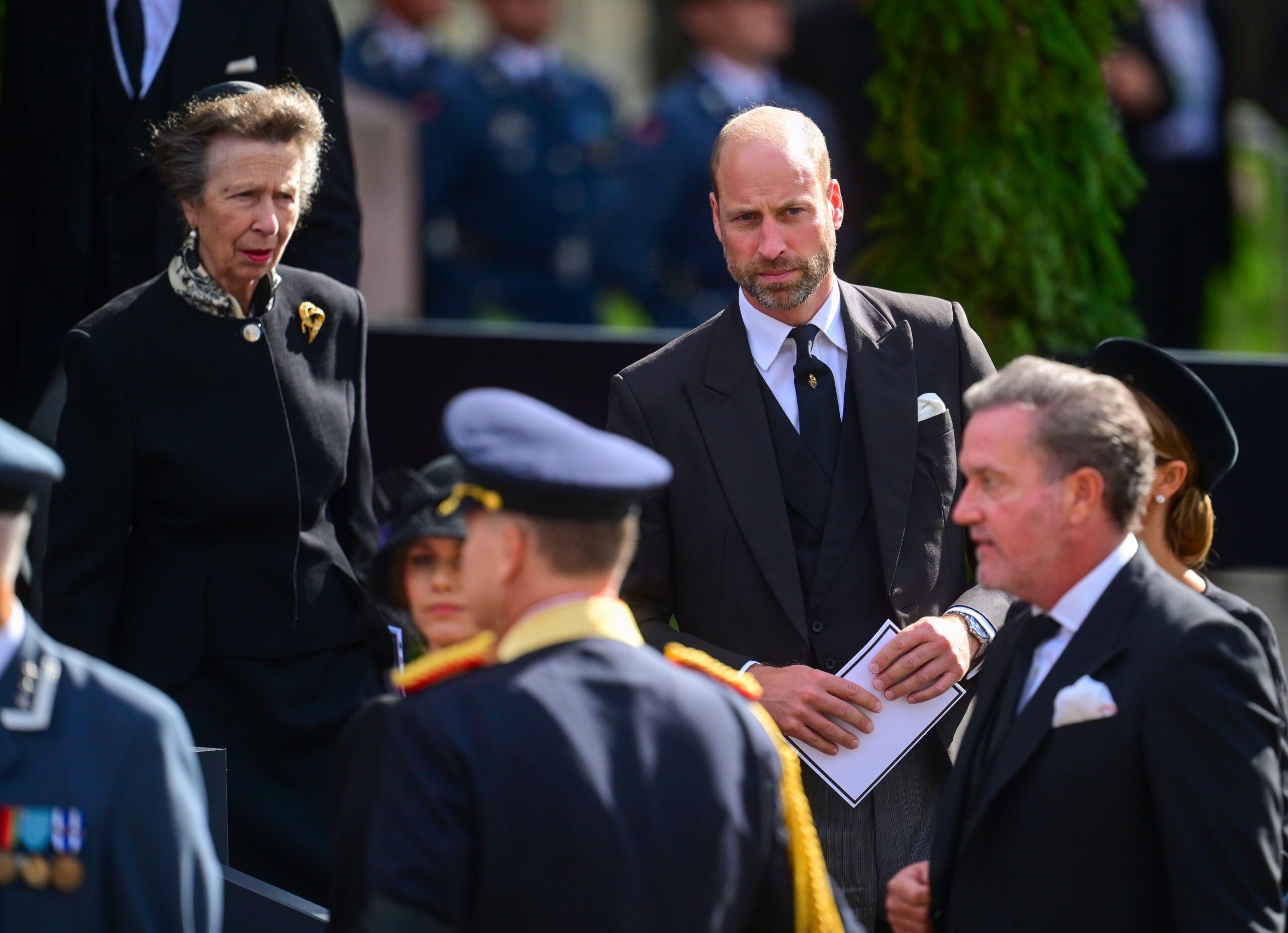 Princess Anne and Prince William at Harald V's funeral