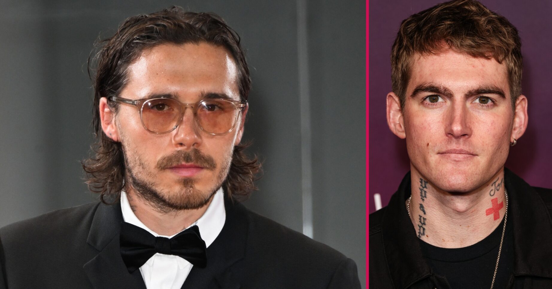 ED composite of Brooklyn Beckham and Presley Gerber at different events
