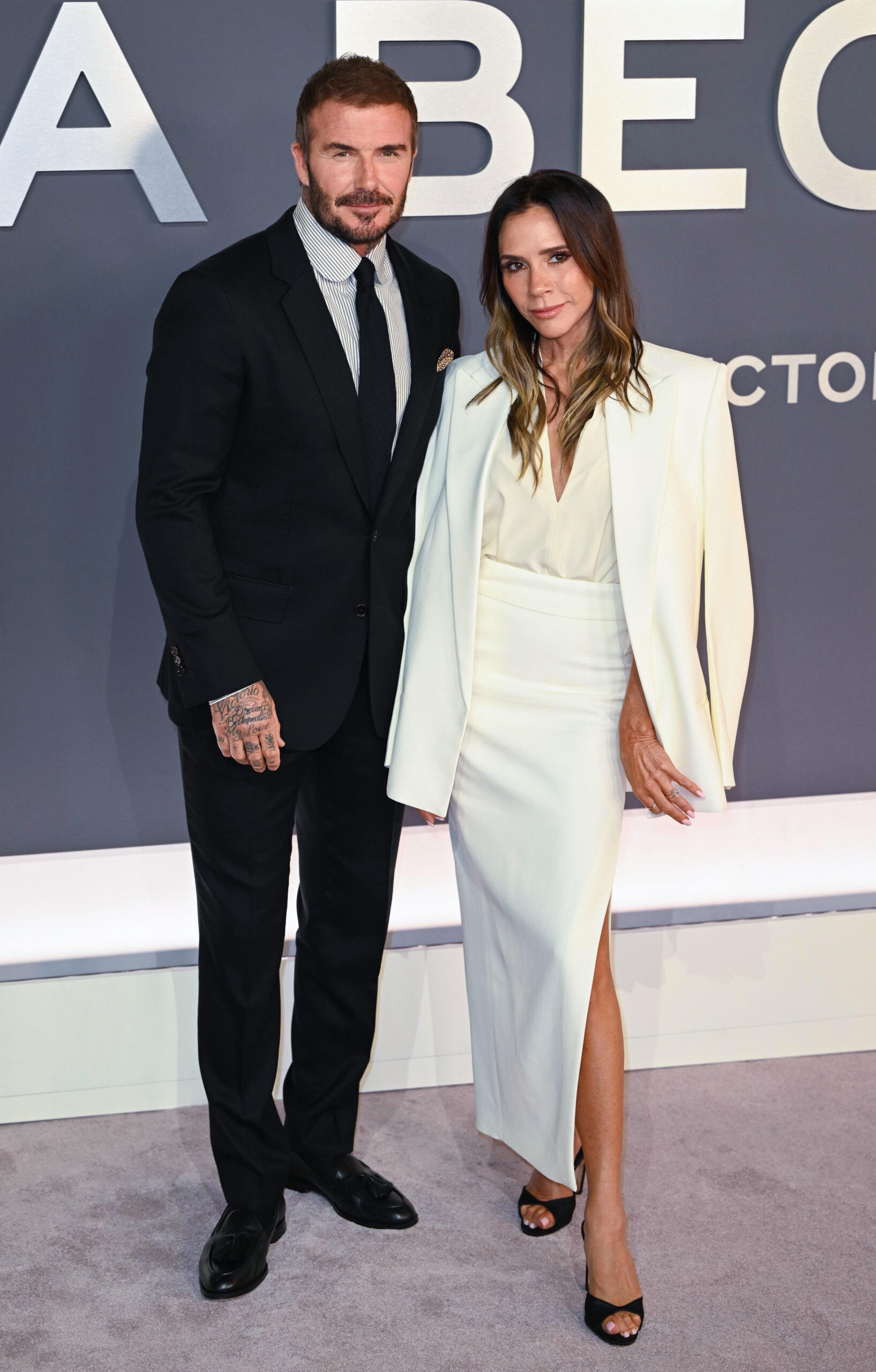 David and Victoria Beckham on the red carpet 