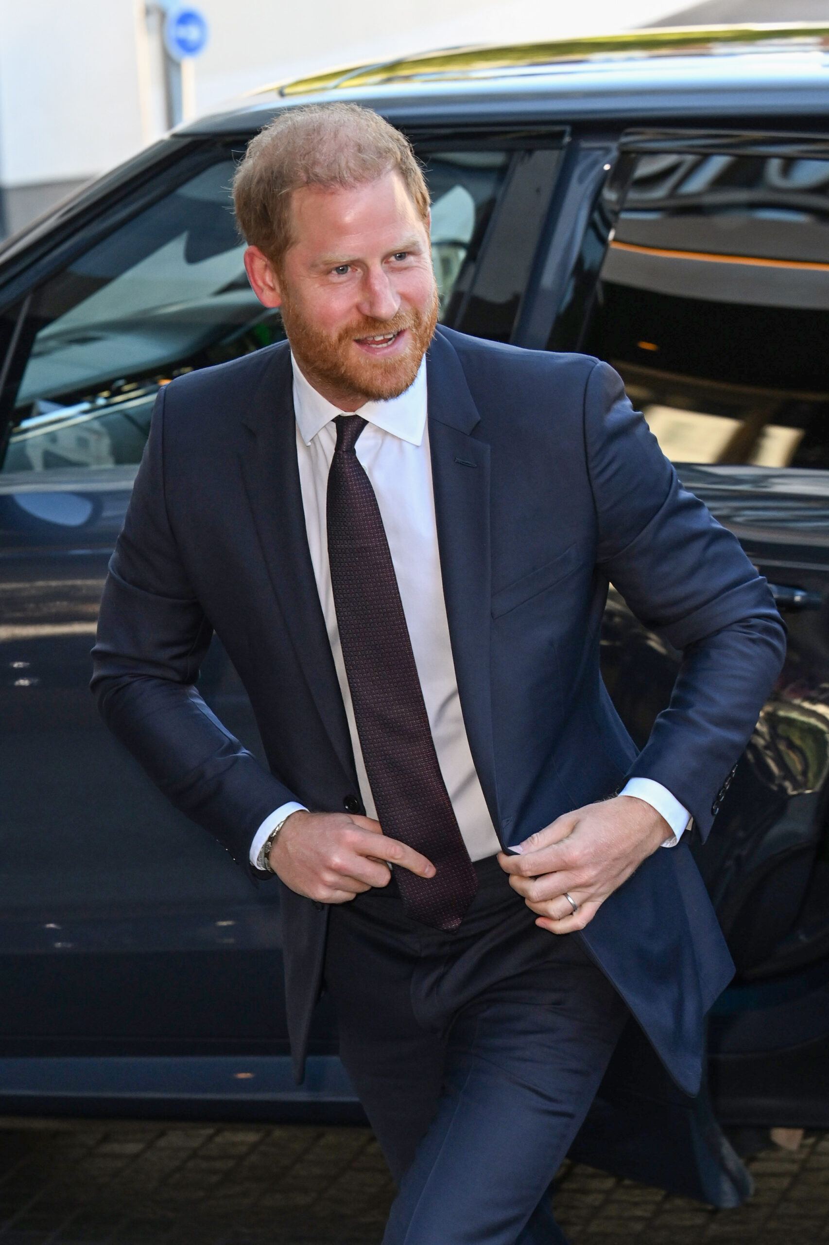 Prince Harry in suit at engagement