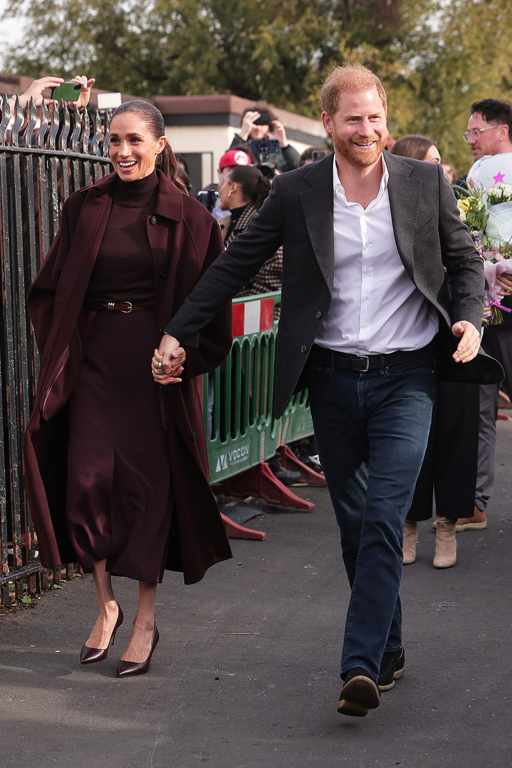 Meghan Markle and Prince Harry walk hand in hand in Nottingham