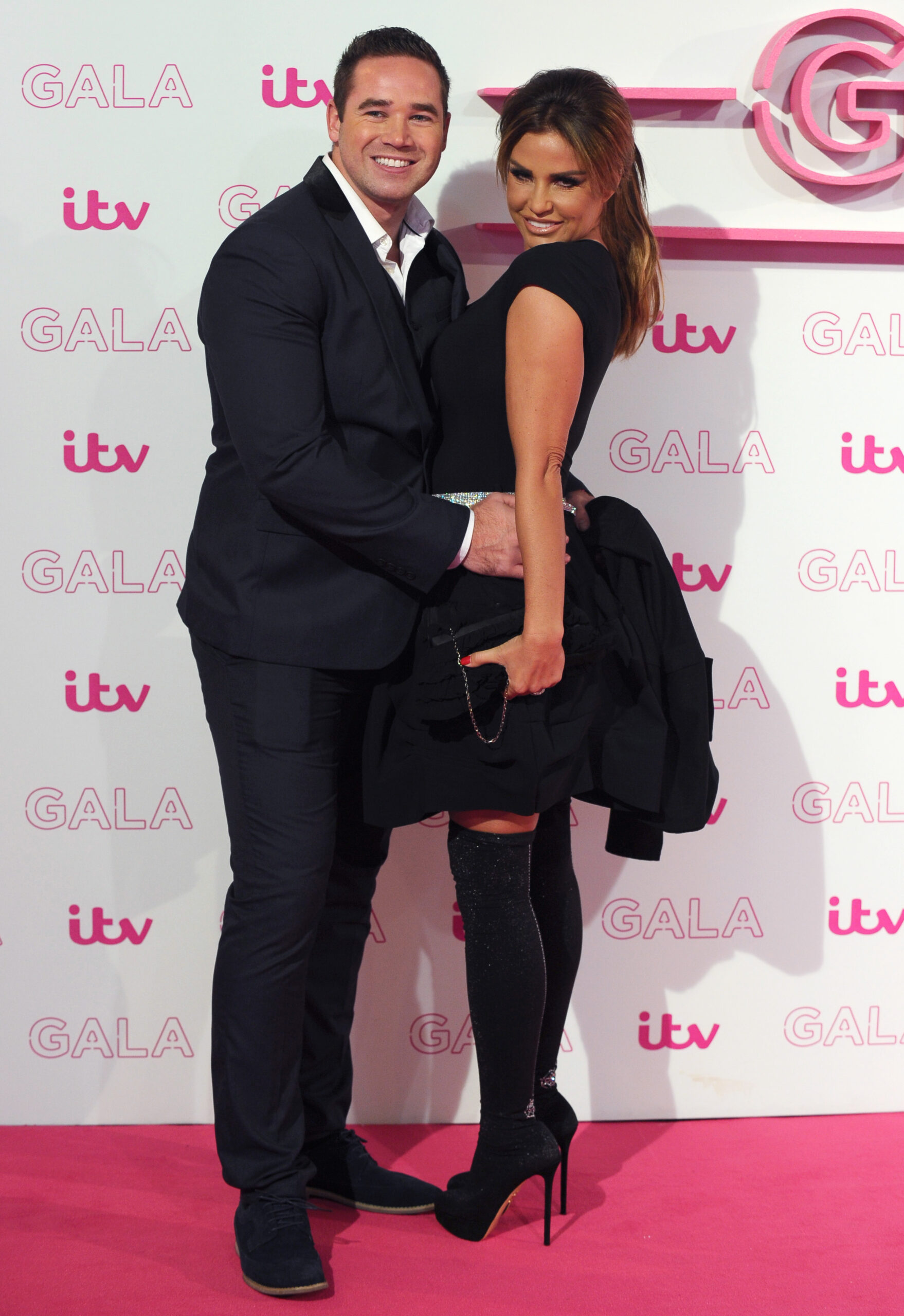 Kieran Hayler and Katie Price smiling at event