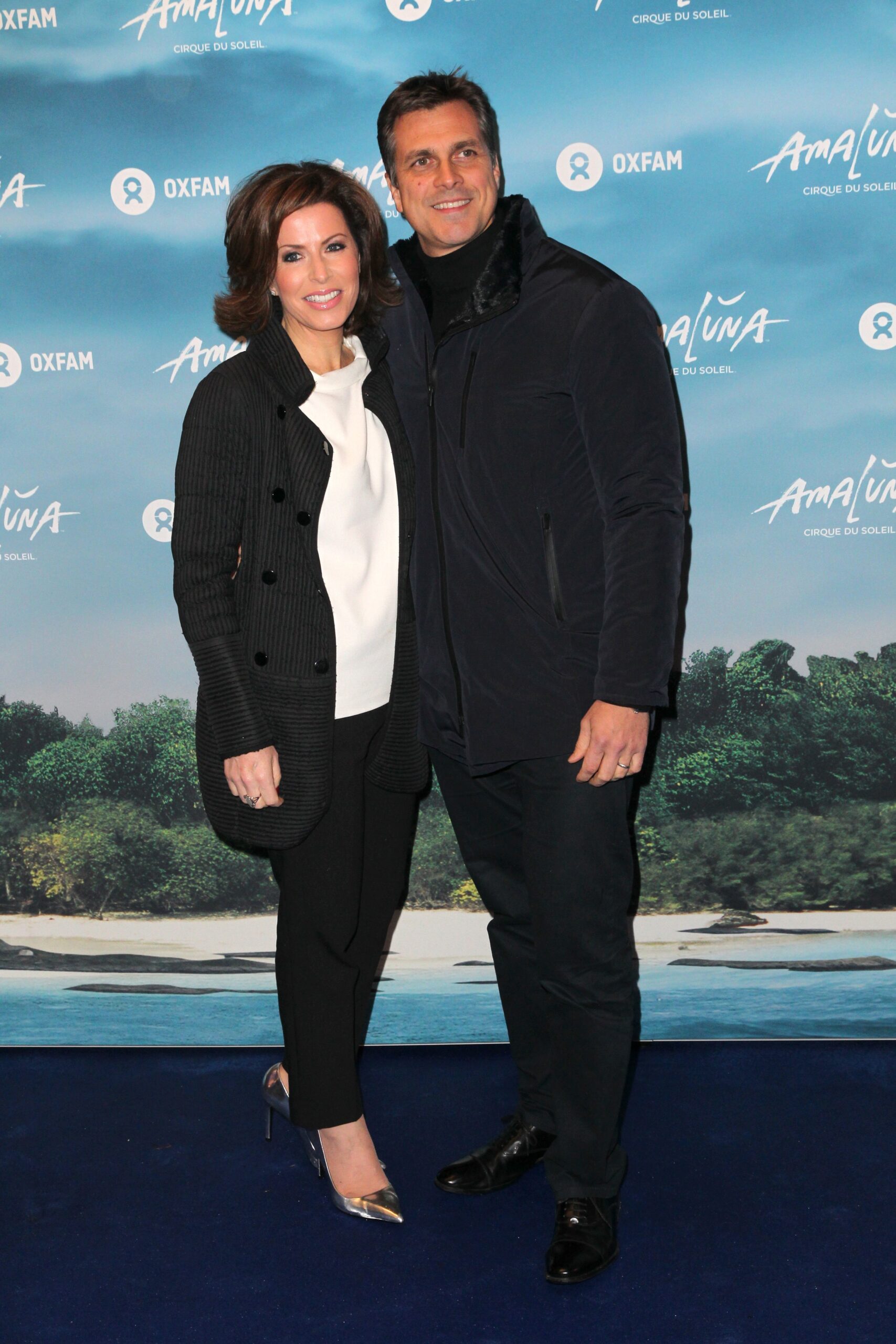Natasha Kaplinsky and Justin Bower smiling