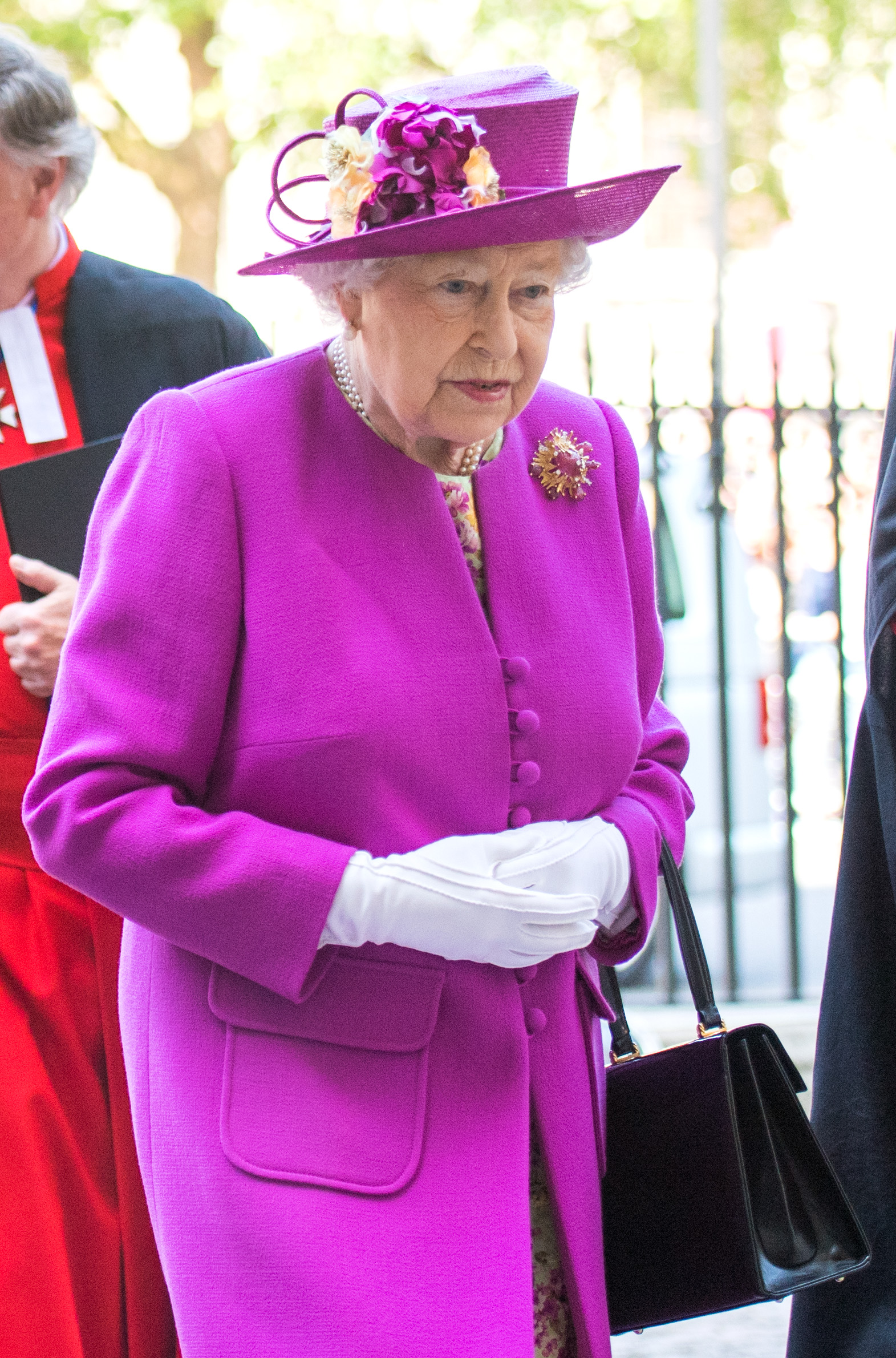 Queen Elizabeth in purple 
