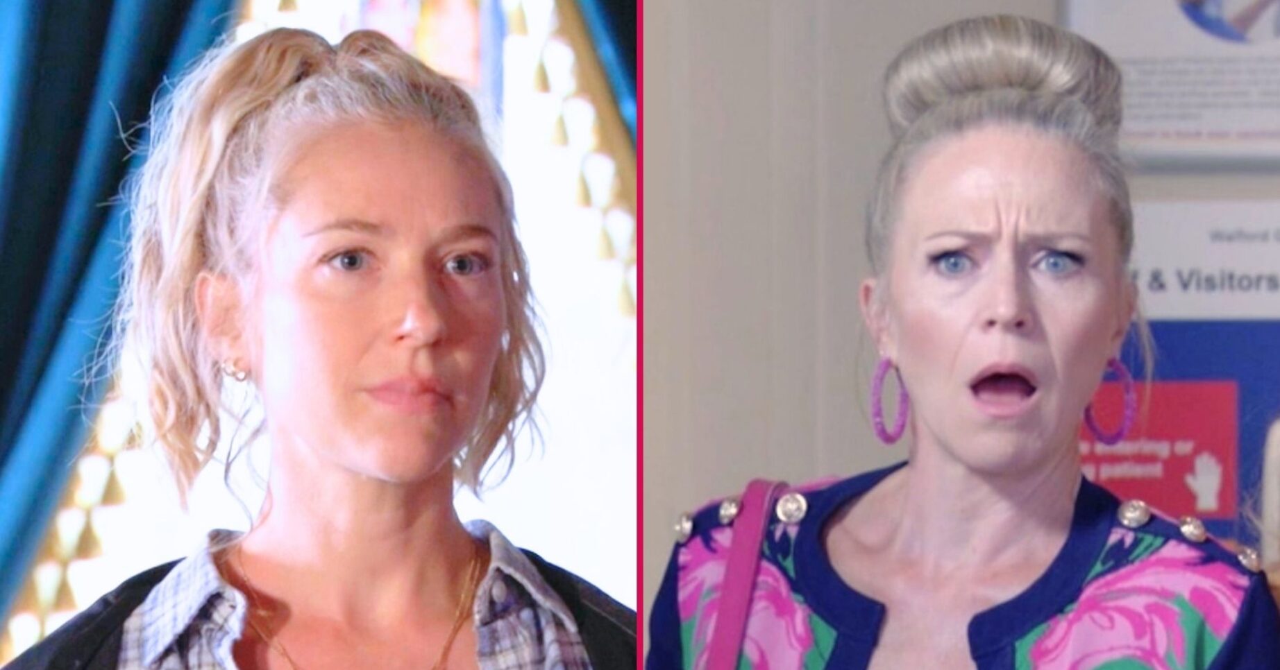 Linda and Nancy split screen in EastEnders (Credit: BBC)