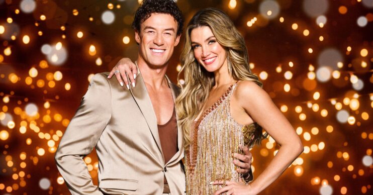 Delta Goodrem and Kai Widdringham smiling