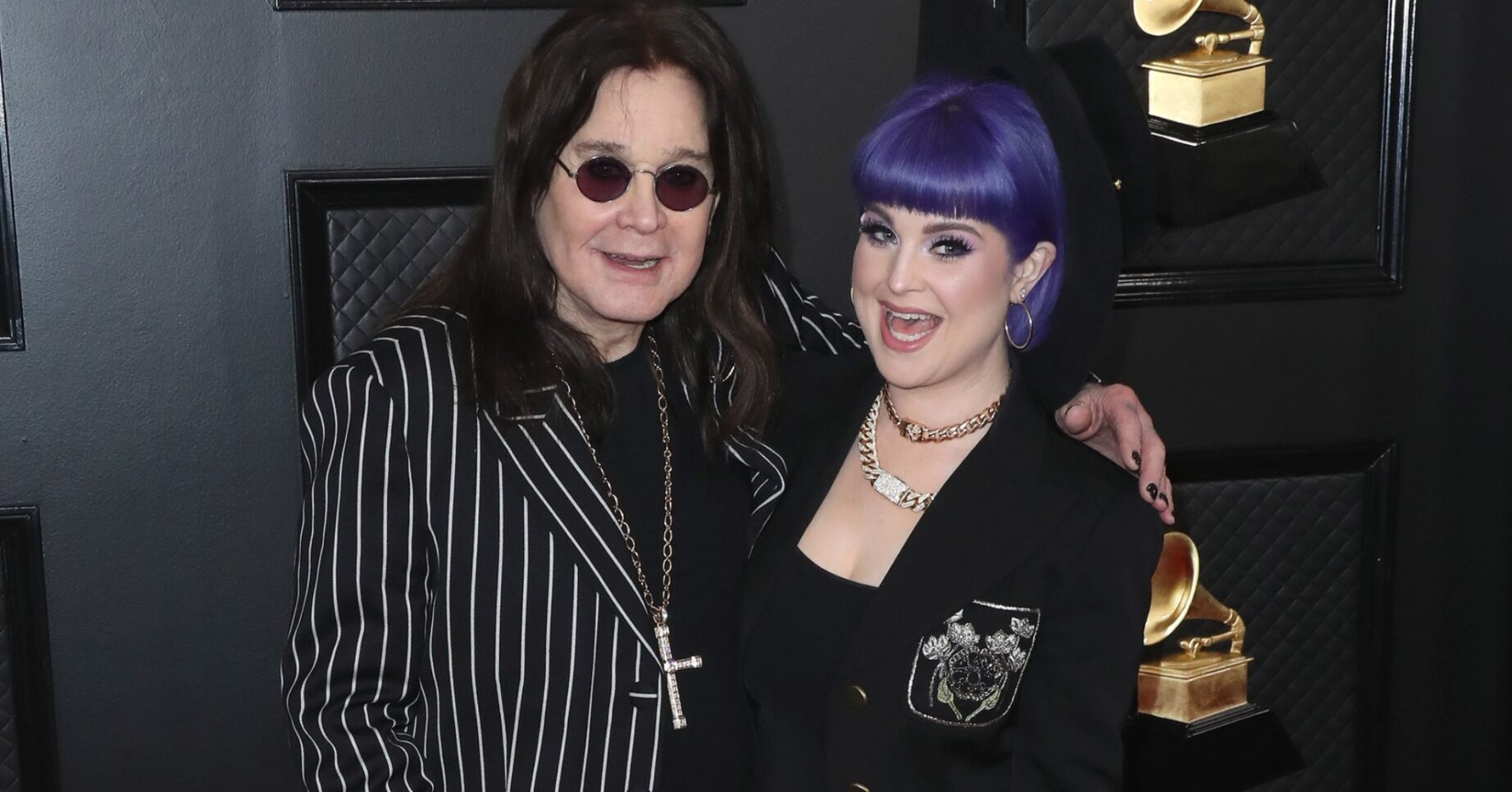 Ozzy Osbourne and Kelly Osbourne smiling