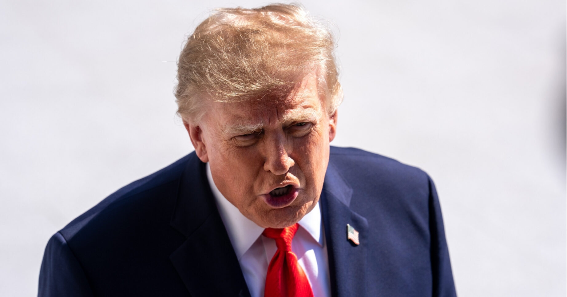 Donald Trump speaking to reporters