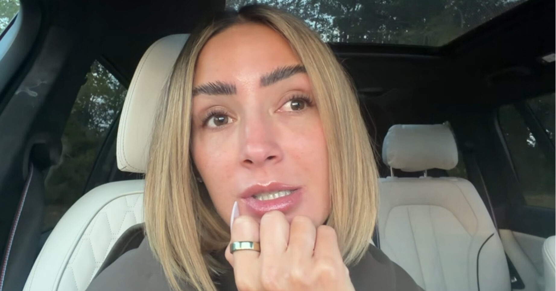 Frankie Bridge talking in her YouTube vlog
