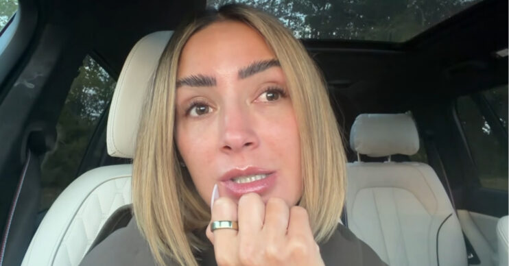 Frankie Bridge talking in her YouTube vlog