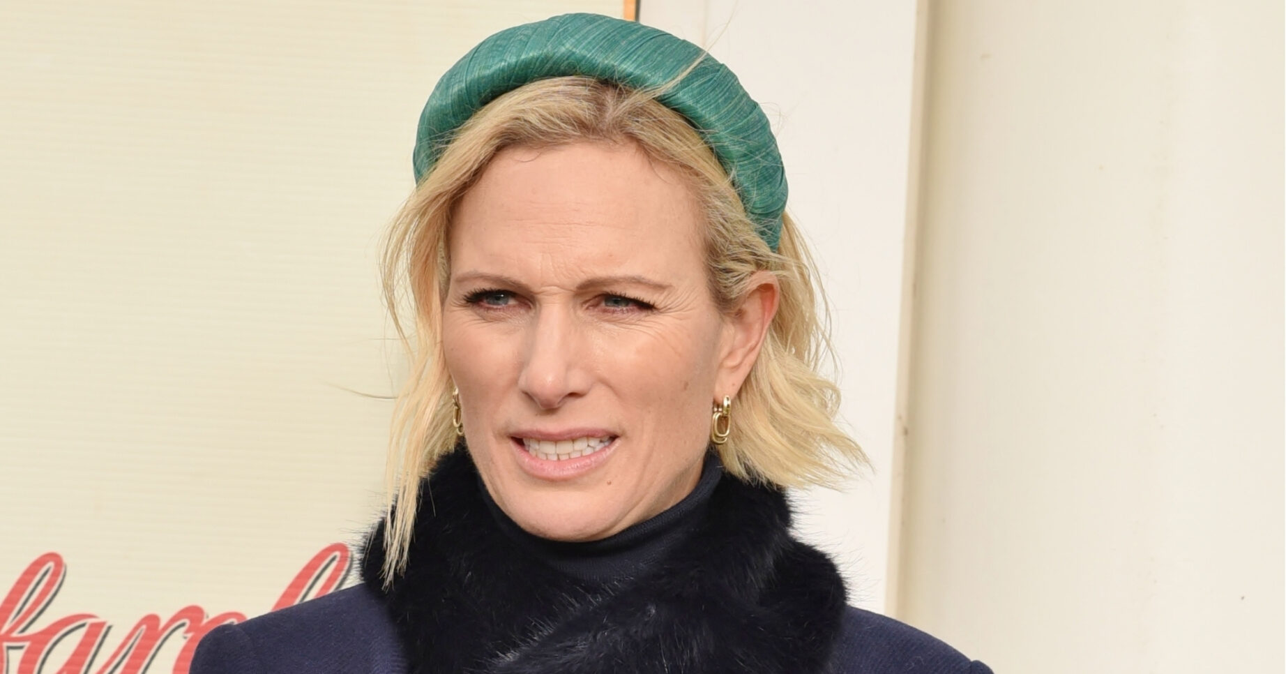 Zara Tindall frowning during royal engagement
