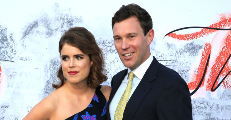 Princess Eugenie and Jack Brooksbank smiling at event
