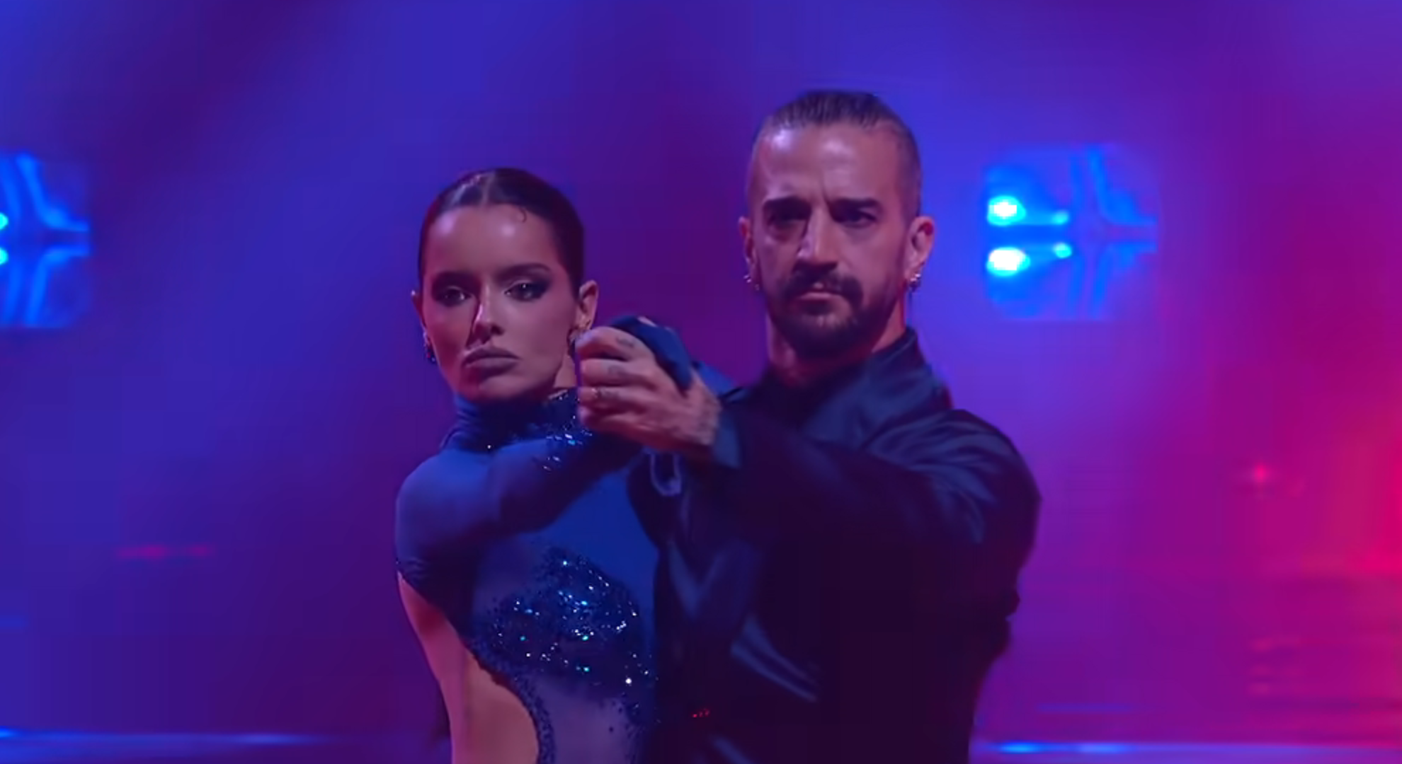Mark Ballas and Maura Higgins dancing on DWTS