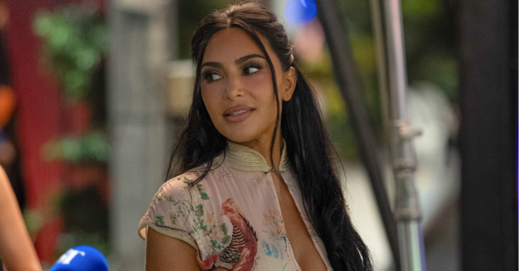 Kim Kardashian wears floral dress