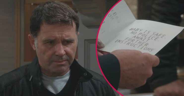 Graham upset / kidnapper note in Emmerdale