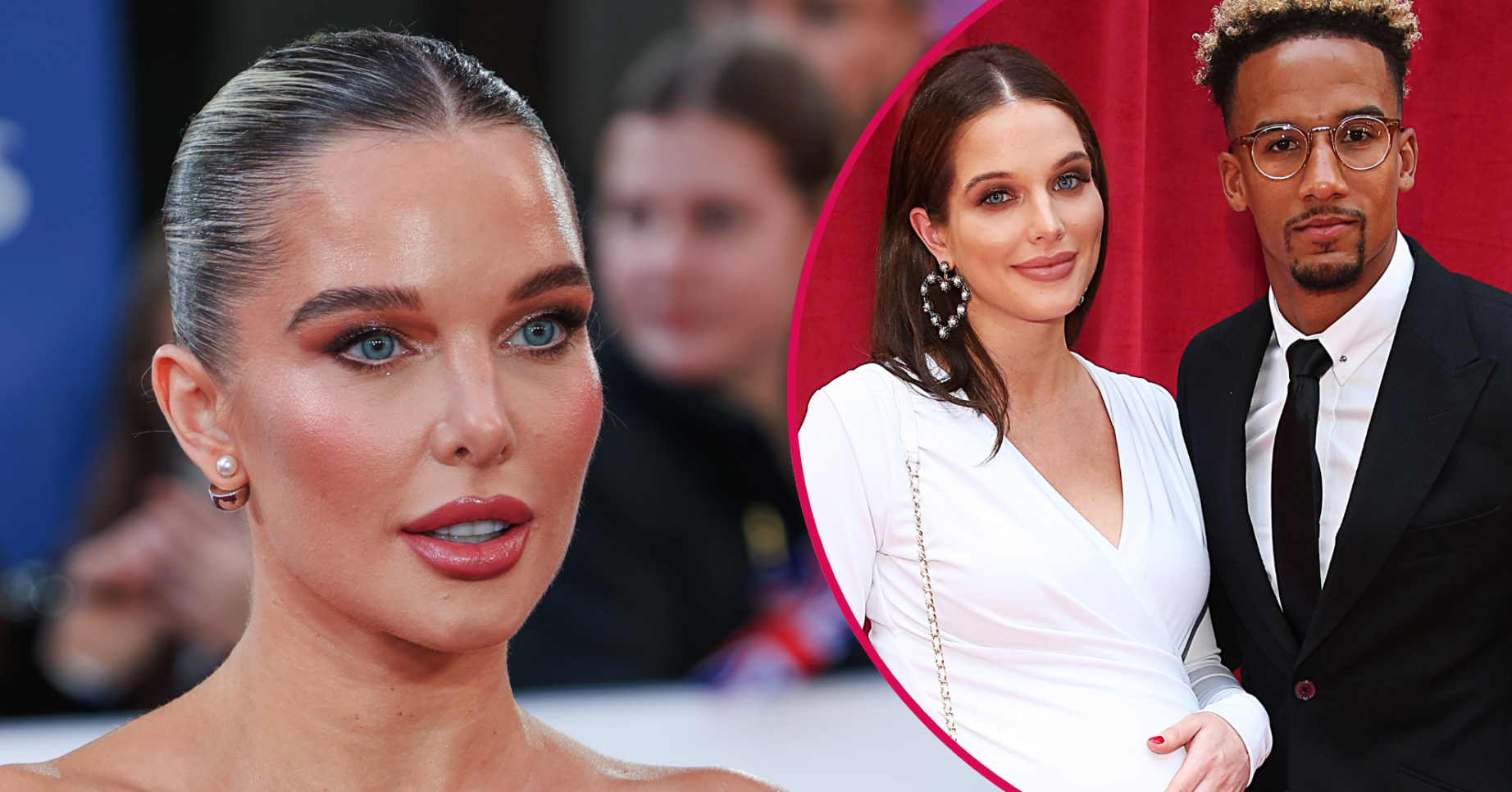 ED composite of Helen Flanagan at Pride of Britain and with Scott Sinclair