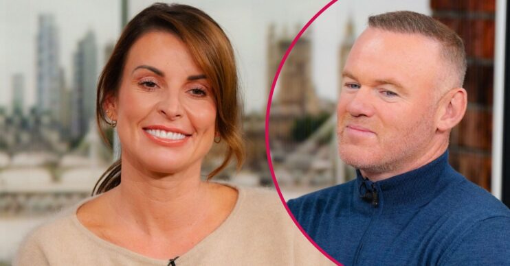 Coleen Rooney smiling on This Morning / Wayne Rooney smirking
