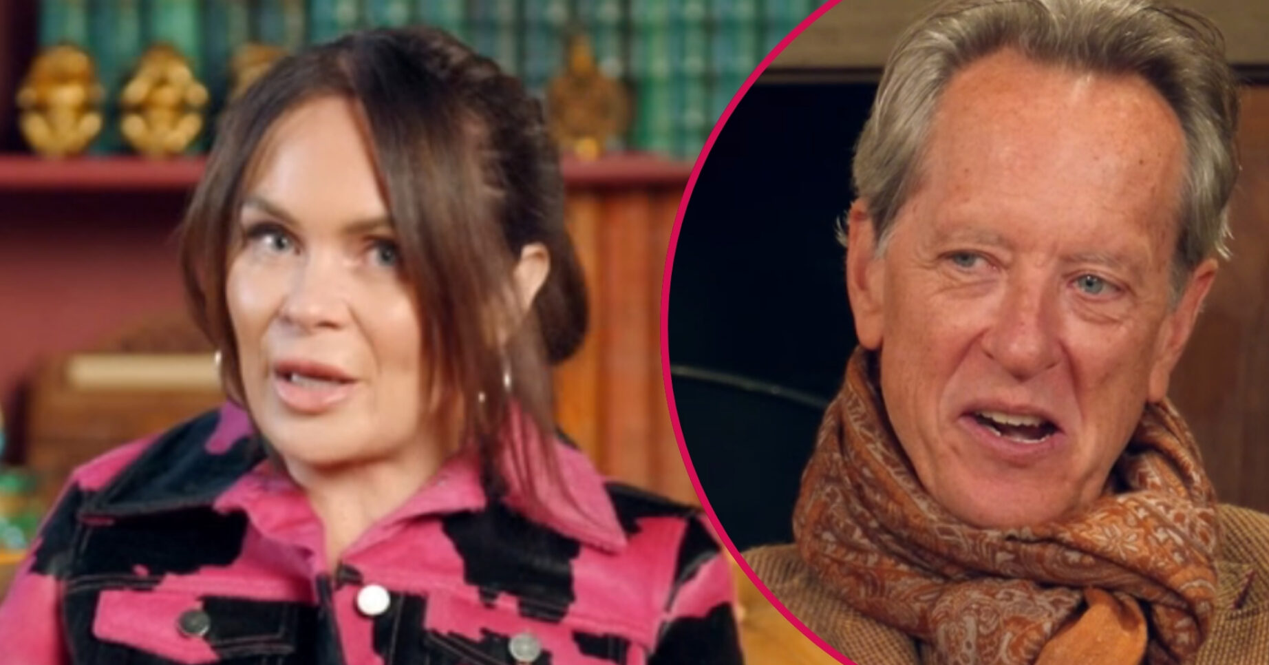 ED composite of Joanne McNally and Richard E Grant on Celebrity Traitors