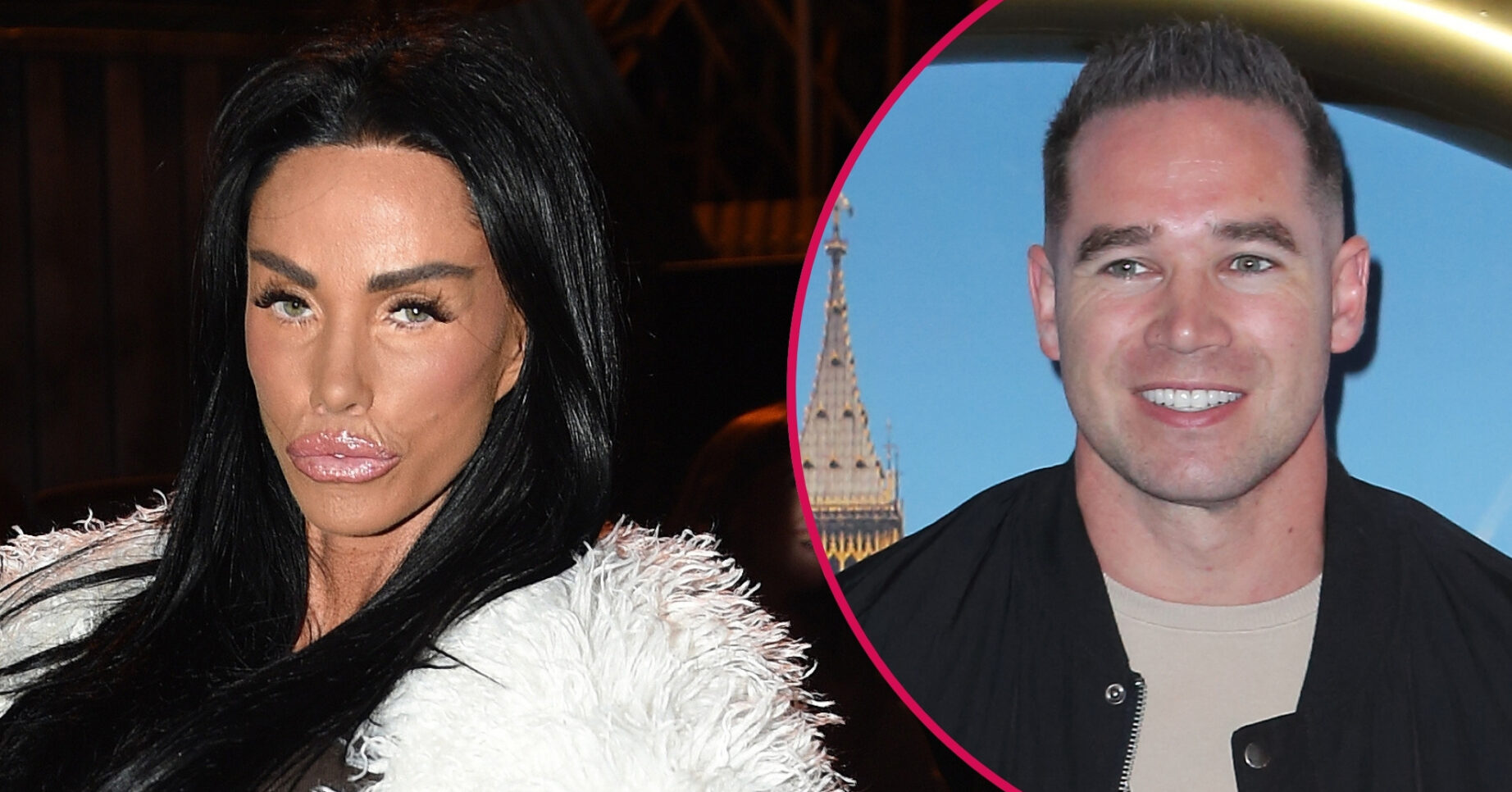 ED composite of Katie Price and Kieran Hayler at different events