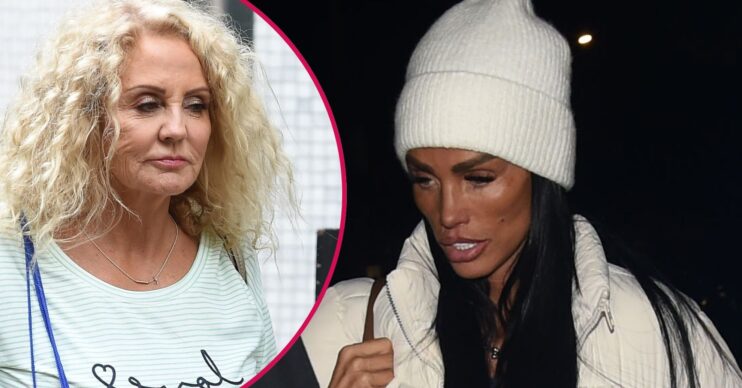 Amy Price walking/Katie Price looking down