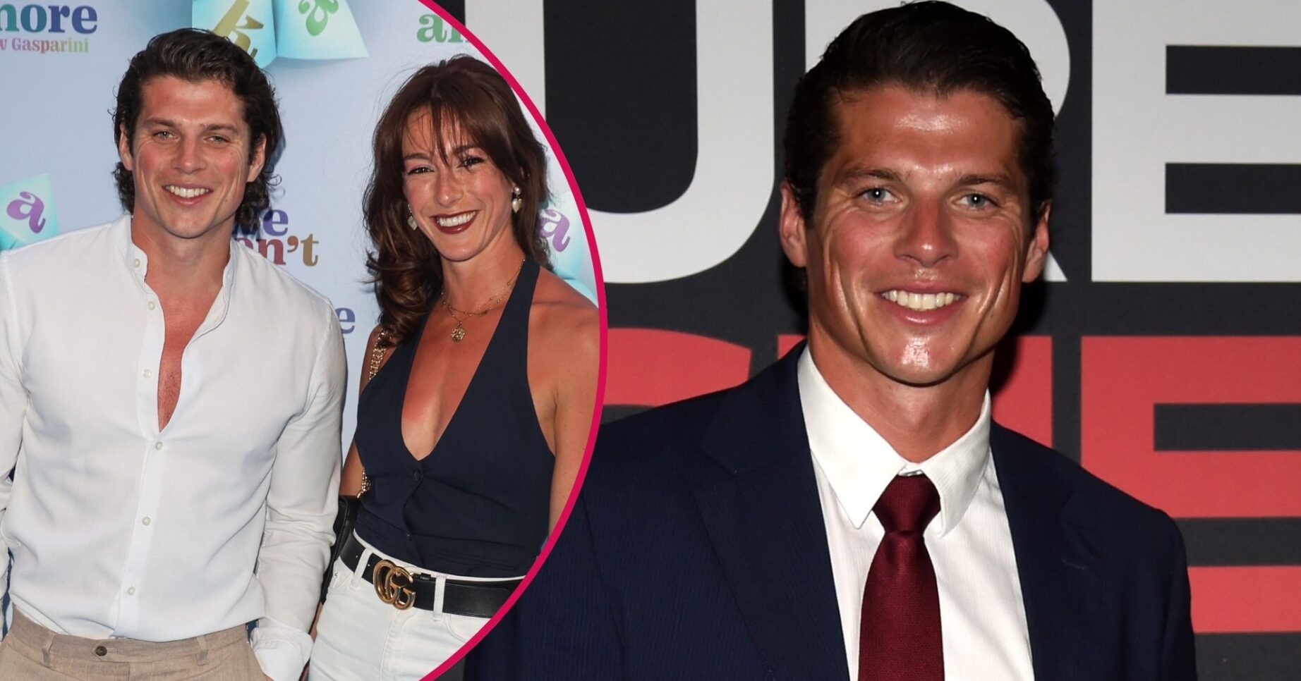 Lewis Cope and Rachel Lopez on the red carpet/Lewis Cope smiling