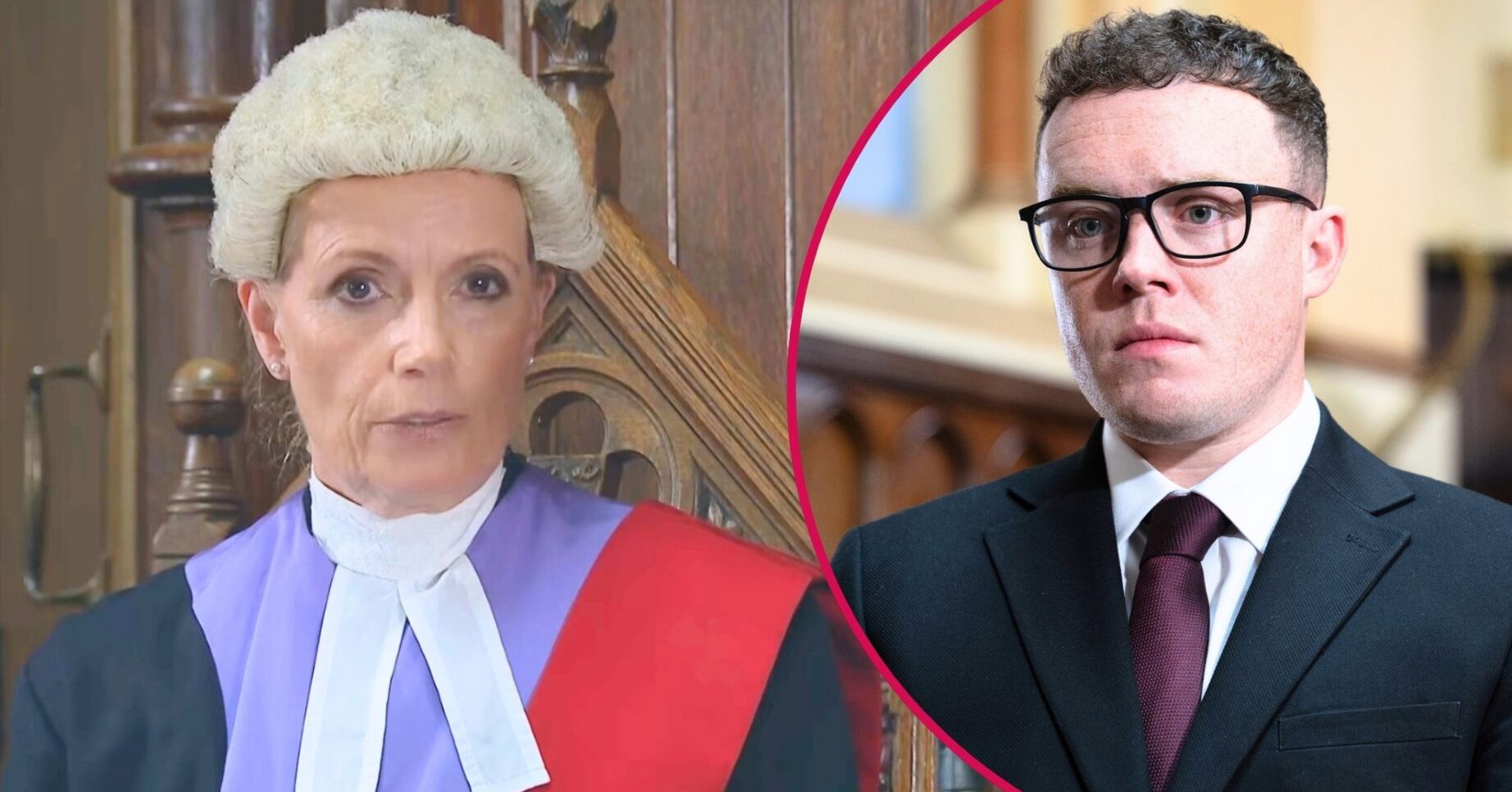 Vinny and judge split image for Emmerdale (Credit: ITV)