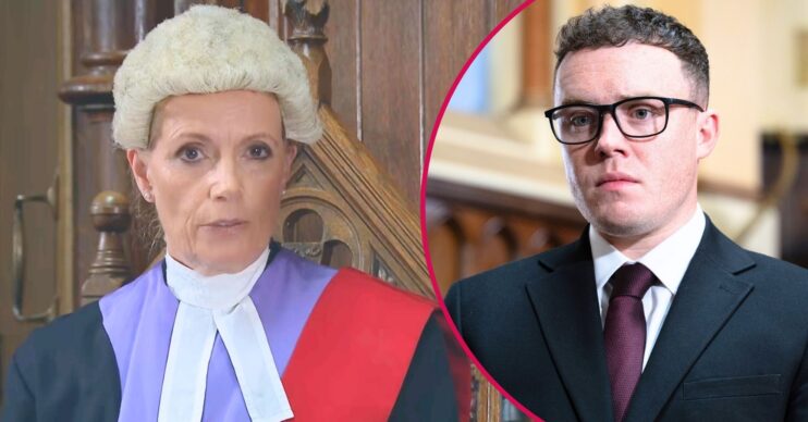 Vinny and judge split image for Emmerdale (Credit: ITV)