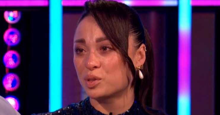 Katya Jones looking tearful on Strictly: It Takes Two